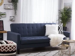 Fabric Sofa Bed Dark Blue Vehkoo