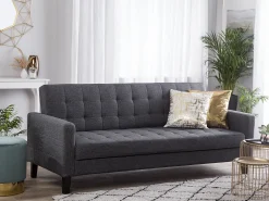 Fabric Sofa Bed Dark Grey Vehkoo