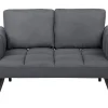 Fabric Sofa Bed Dark Grey Brekke