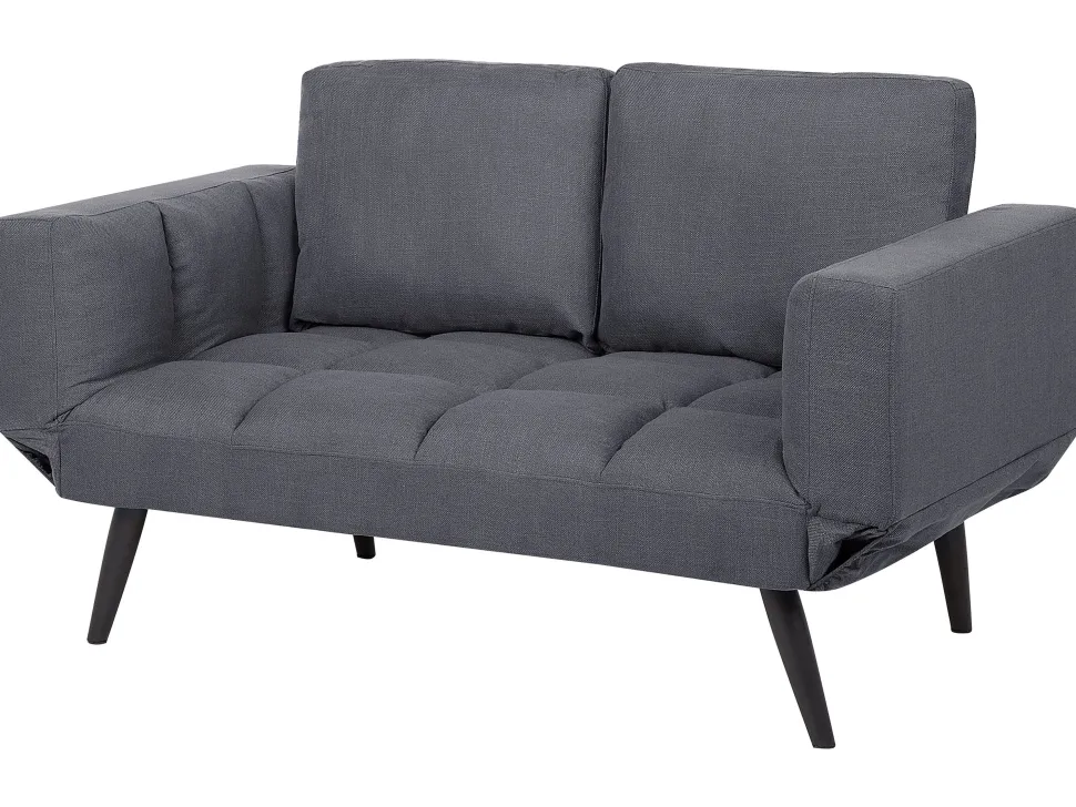Fabric Sofa Bed Dark Grey Brekke