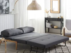Fabric Sofa Bed Dark Grey Edland