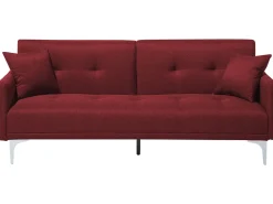 Fabric Sofa Bed Dark Red Lucan