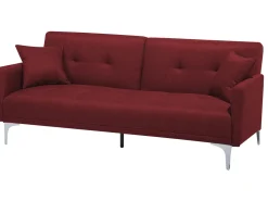 Fabric Sofa Bed Dark Red Lucan