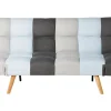 Fabric Sofa Bed Grey And Blue Patchwork Ingaro