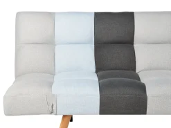 Fabric Sofa Bed Grey And Blue Patchwork Ingaro