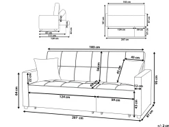 Fabric Sofa Bed Grey Glomma