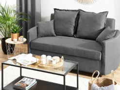 Fabric Sofa Bed Grey Hovin