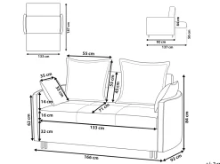 Fabric Sofa Bed Grey Hovin