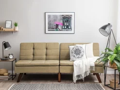 Fabric Sofa Bed Light Brown Ronne