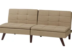 Fabric Sofa Bed Light Brown Ronne