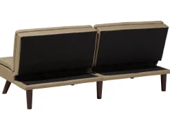 Fabric Sofa Bed Light Brown Ronne