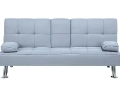 Fabric Sofa Bed Light Grey Roxen