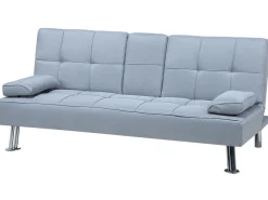 Fabric Sofa Bed Light Grey Roxen