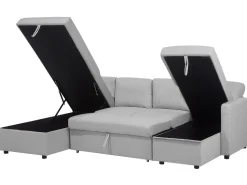 Fabric Sofa Bed Light Grey Karrabo