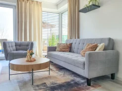 Fabric Sofa Bed Light Grey Vehkoo