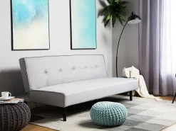 Fabric Sofa Bed Light Grey Visby