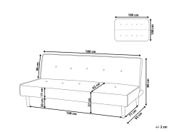 Fabric Sofa Bed Light Grey Visby