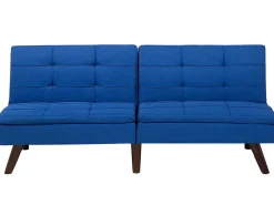 Fabric Sofa Bed Navy Blue Ronne