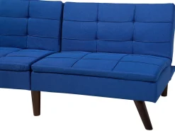 Fabric Sofa Bed Navy Blue Ronne