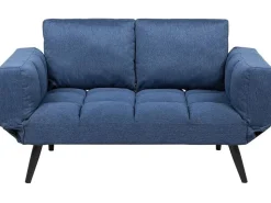 Fabric Sofa Bed Navy Blue Brekke