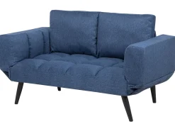 Fabric Sofa Bed Navy Blue Brekke