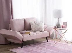 Fabric Sofa Bed Pink Brekke