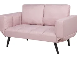 Fabric Sofa Bed Pink Brekke