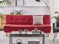 Fabric Sofa Bed Red Alsten