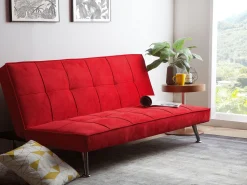 Fabric Sofa Bed Red Hasle