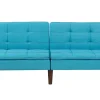 Fabric Sofa Bed Turquoise Blue Ronne