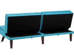 Fabric Sofa Bed Turquoise Blue Ronne