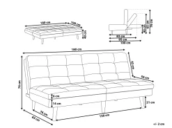 Fabric Sofa Bed Turquoise Blue Ronne