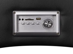 Faux Leather Chaise Lounge With Bluetooth Speaker Usb Port Black Simorre