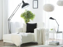 Faux Leather Chaise Lounge White Aberdeen