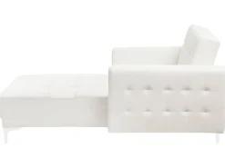Faux Leather Chaise Lounge White Aberdeen