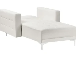 Faux Leather Chaise Lounge White Aberdeen