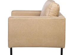 Faux Leather Living Room Set Beige Savalen