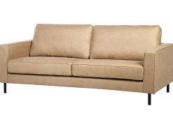 Faux Leather Living Room Set Beige Savalen