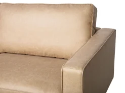 Faux Leather Living Room Set Beige Savalen