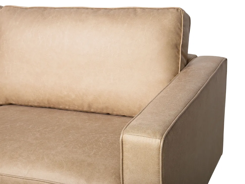 Faux Leather Living Room Set Beige Savalen
