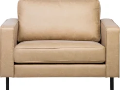 Faux Leather Living Room Set Beige Savalen