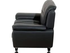 Faux Leather Living Room Set Black Leira