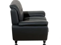 Faux Leather Living Room Set Black Leira