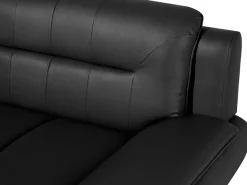 Faux Leather Living Room Set Black Leira
