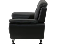 Faux Leather Living Room Set Black Leira