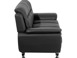 Faux Leather Living Room Set Black Leira