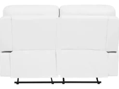 Faux Leather Manual Recliner Living Room Set White Bergen