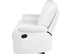 Faux Leather Manual Recliner Living Room Set White Bergen