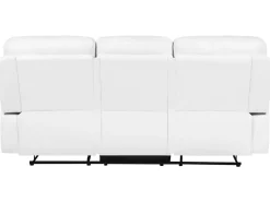 Faux Leather Manual Recliner Living Room Set White Bergen