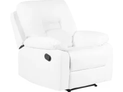 Faux Leather Manual Recliner Living Room Set White Bergen